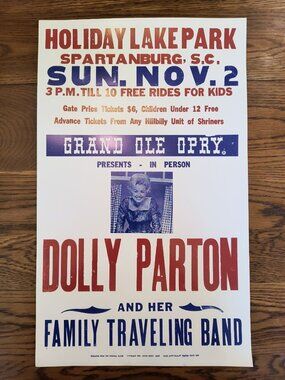 Dolly Parton Grand Ole Opry Hatch Show Print Reproduction Concert Poster